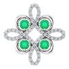 14K White Emerald and .17 CTW Diamond Clover Pendant Ref 14131427